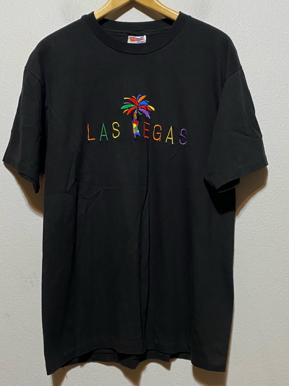 Vintage Las Vegas Hanes Heavyweight Large Single Stitch Embroidered Palm Tree